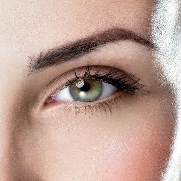 close up of woman's eye