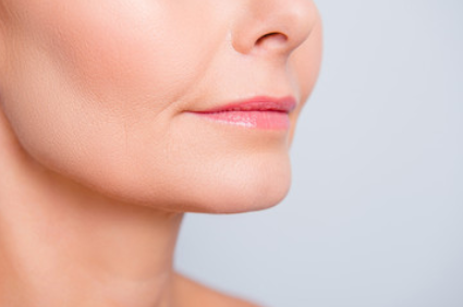 lower half of middle aged womans face