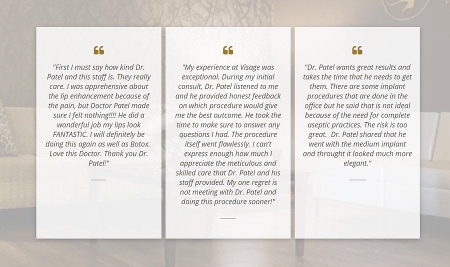 screenshot of implant reviews