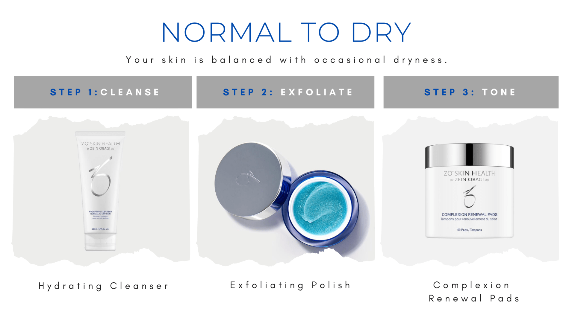 normal to dry zo skincare regimine