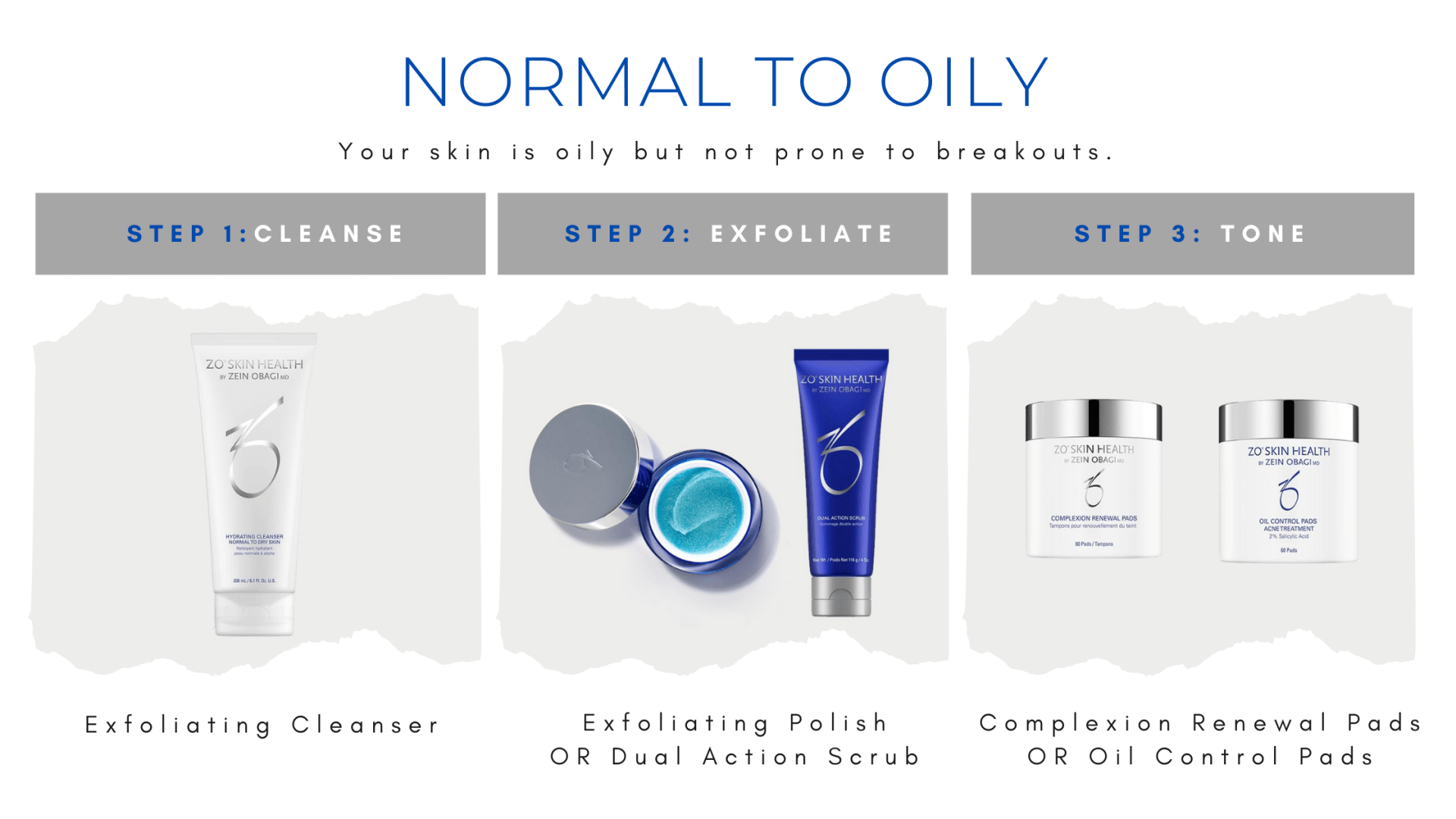 normal to oily skin regimine zo skin health