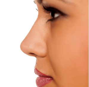 woman's nose from side