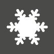 White snowflake on a dark gray background.