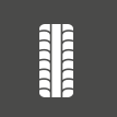 Tire tread icon, white on dark gray, showing a tire's contact pattern.