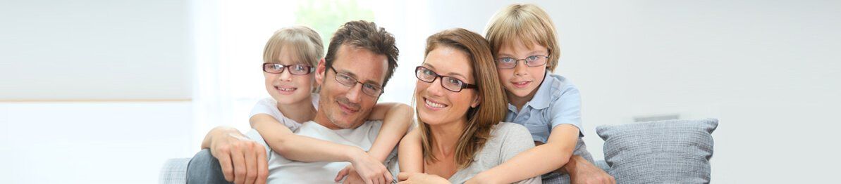 Mother and daughter both wearing glasses