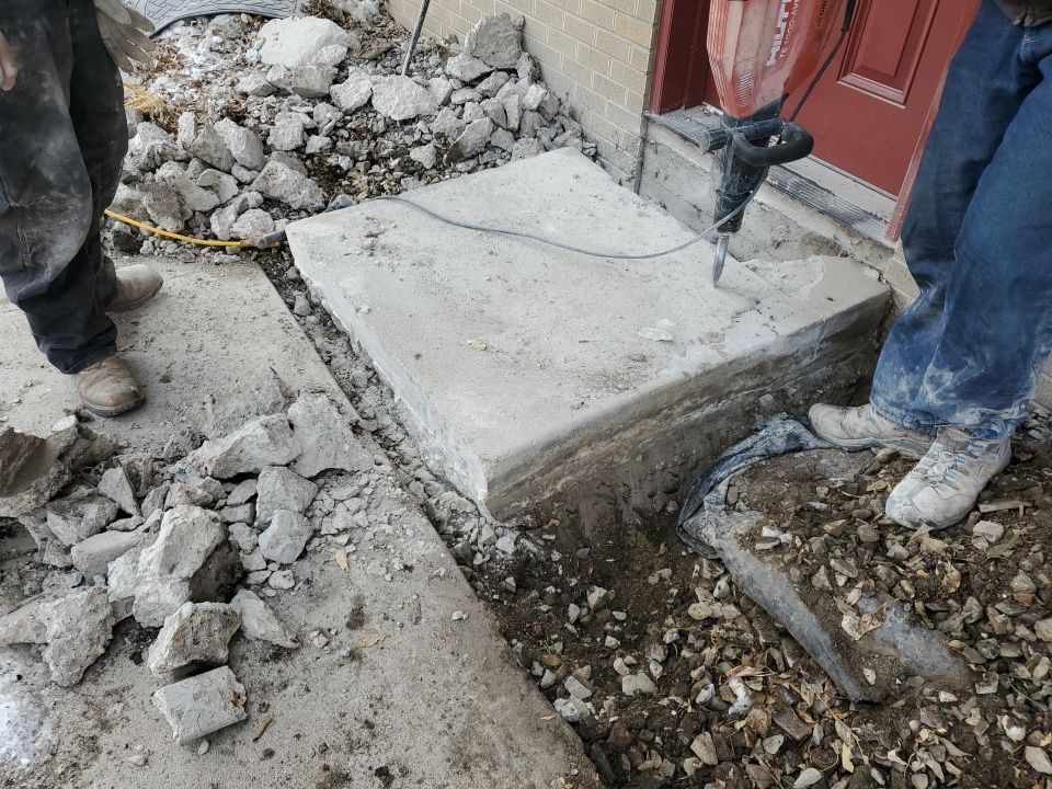 ADA access ramp built - destruction