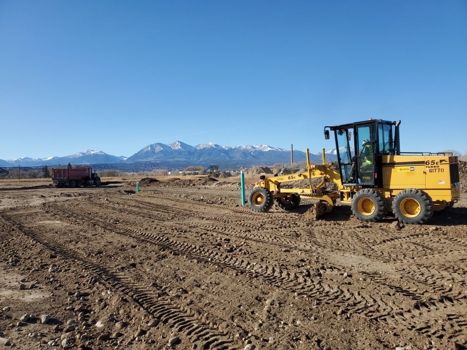 Leveling groundwork.