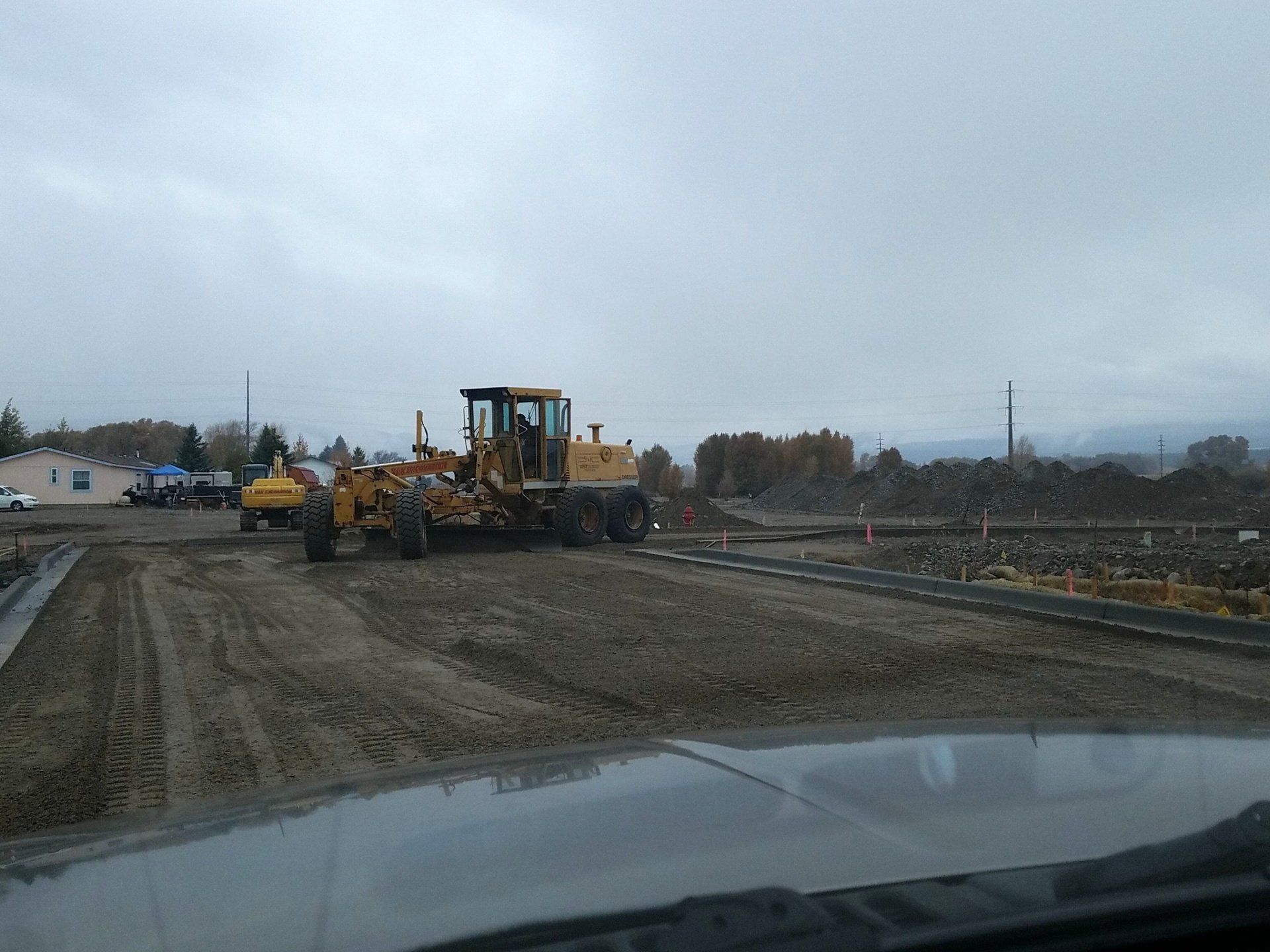 Leveling land for road