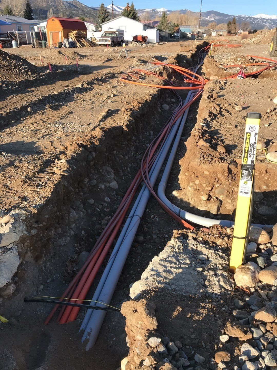Pipes being laid