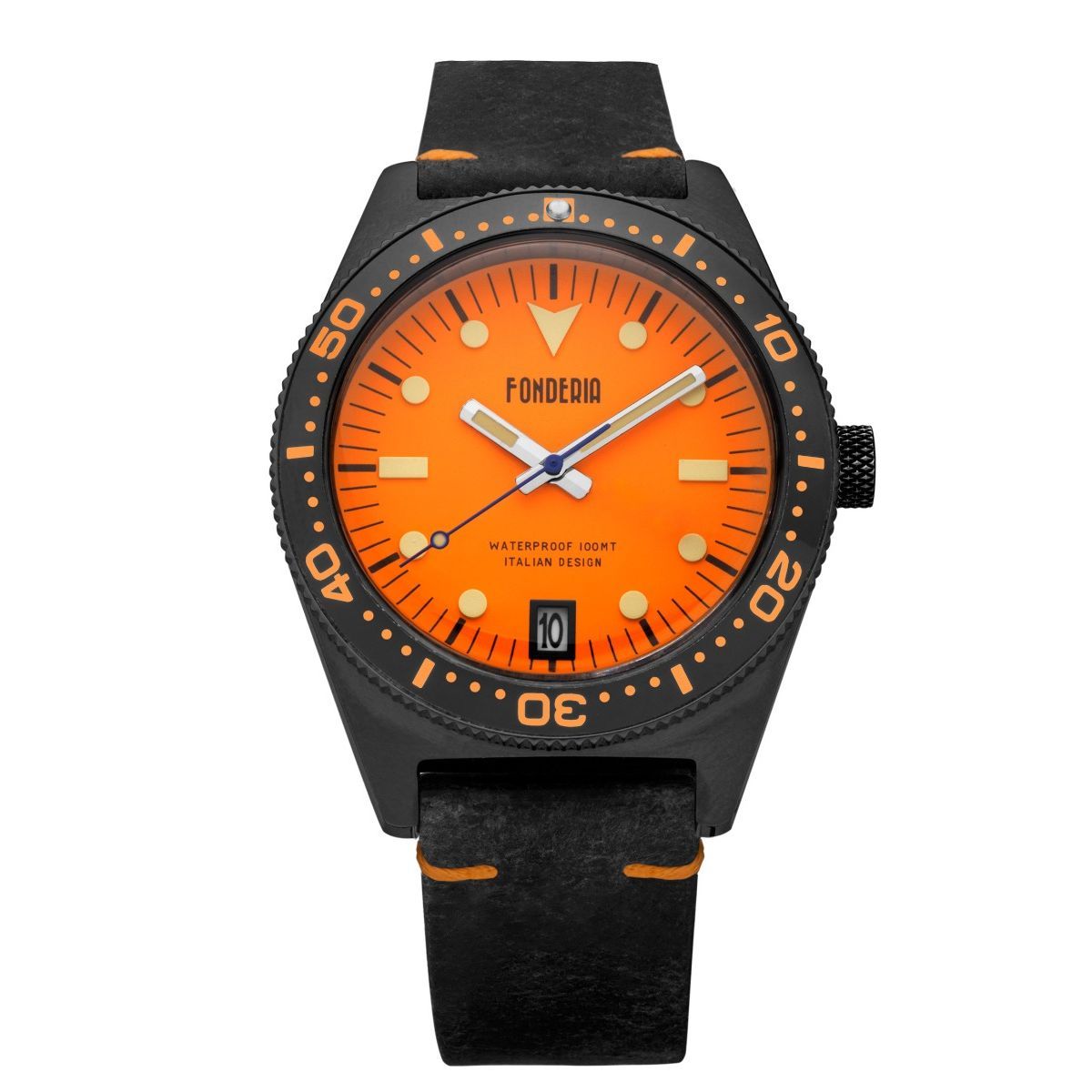 orologio cinturino pelle cassa in alluminio