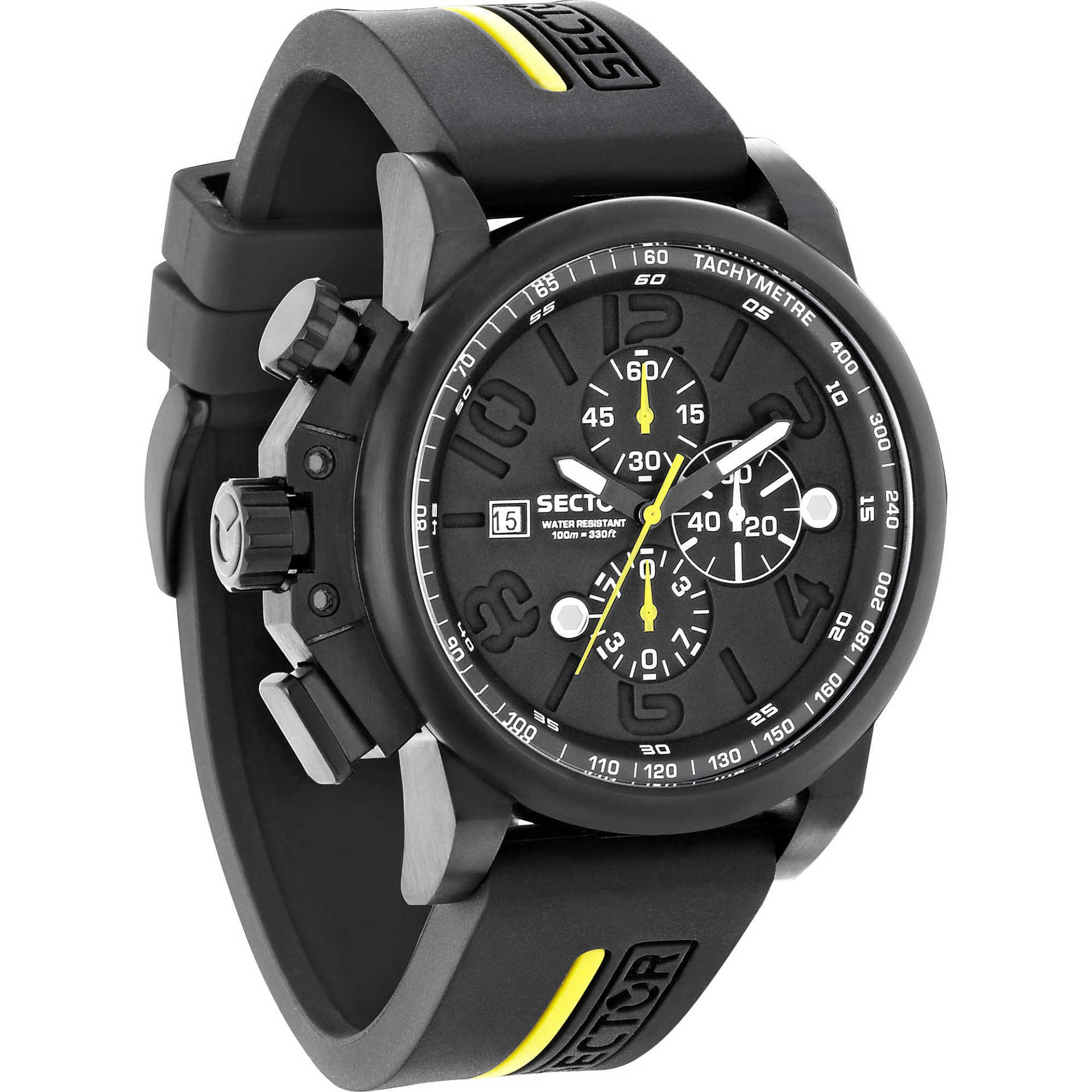 orologio sector con cinturino in gomma nera