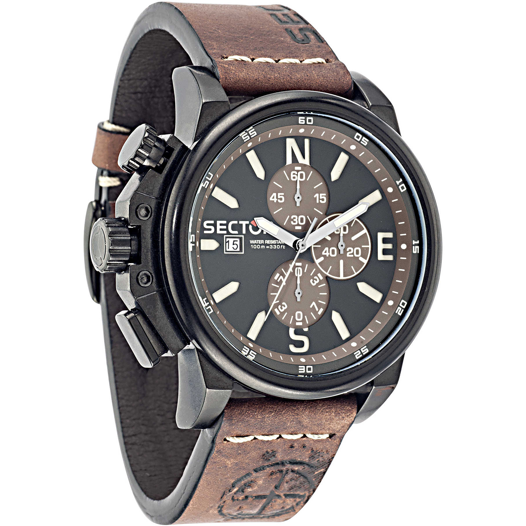 orologio sector con cinturino in cuoio