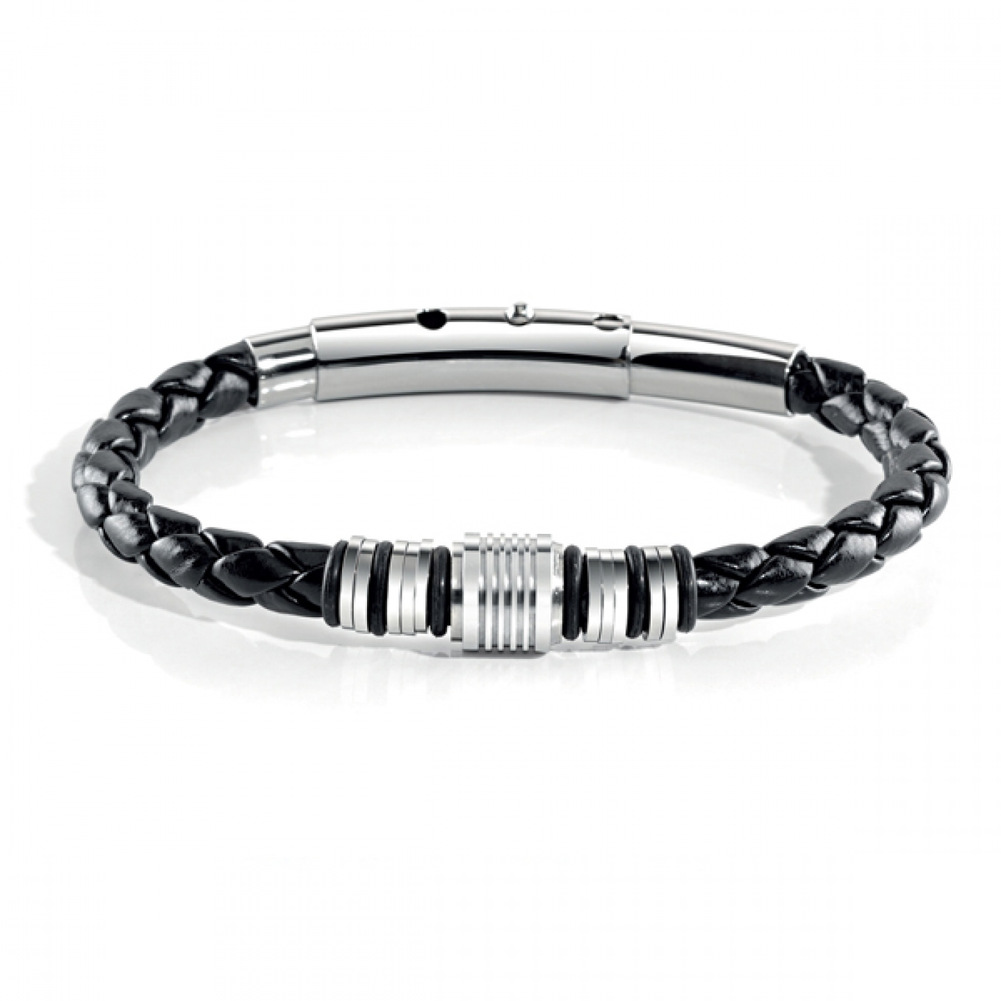 bracciale uomo pelle e acciaio
