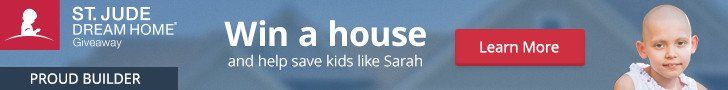 A blurry picture of a child with the words win a house on it