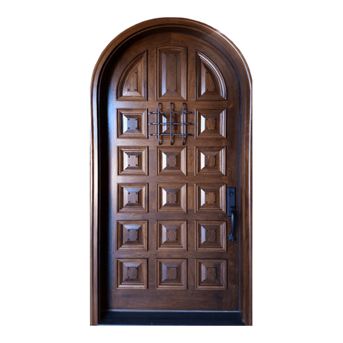 18 panel solid wood round top door