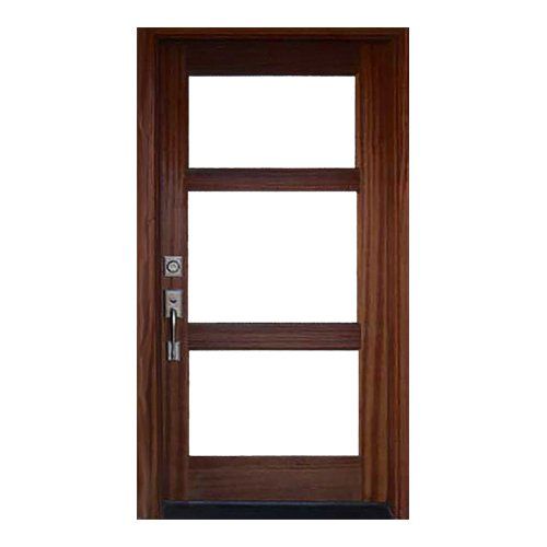Modern front door with 3 panes of glass