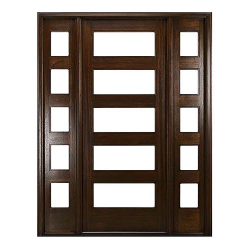 Modern front door with 5 panes of glass