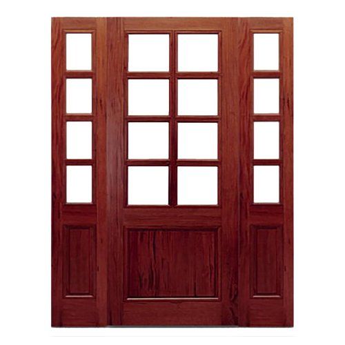 Chamberlain 8 lite over solid wood panel entry door