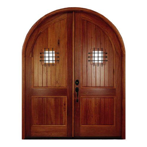 Round top solid wood double doors