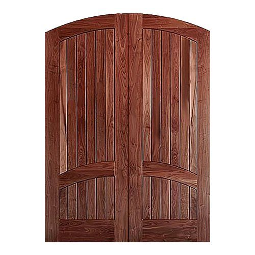 Arch top solid panel double door