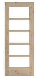 5-lite interior wood door