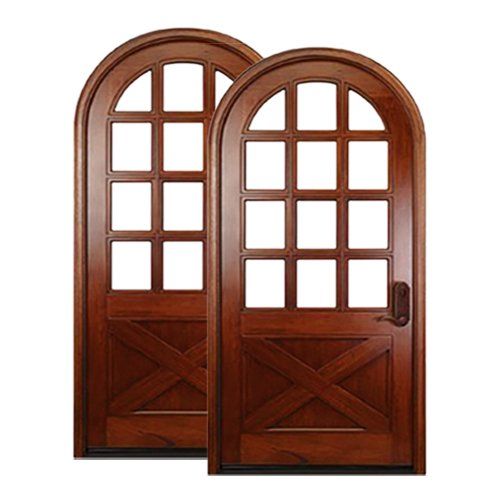 Round top 12 lite wood exterior door