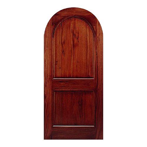 Round top 2 panel solid wood exterior door