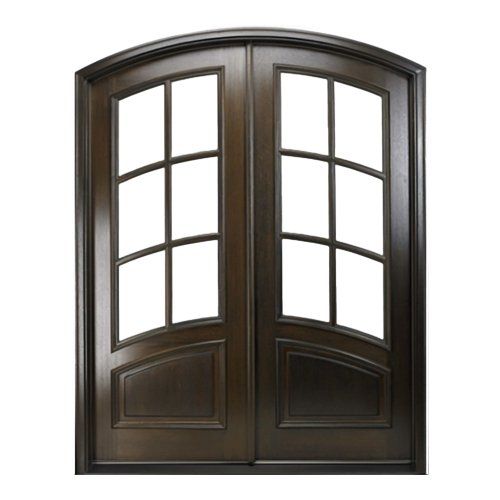 Eyebrow radius French doors with arched 6 lites