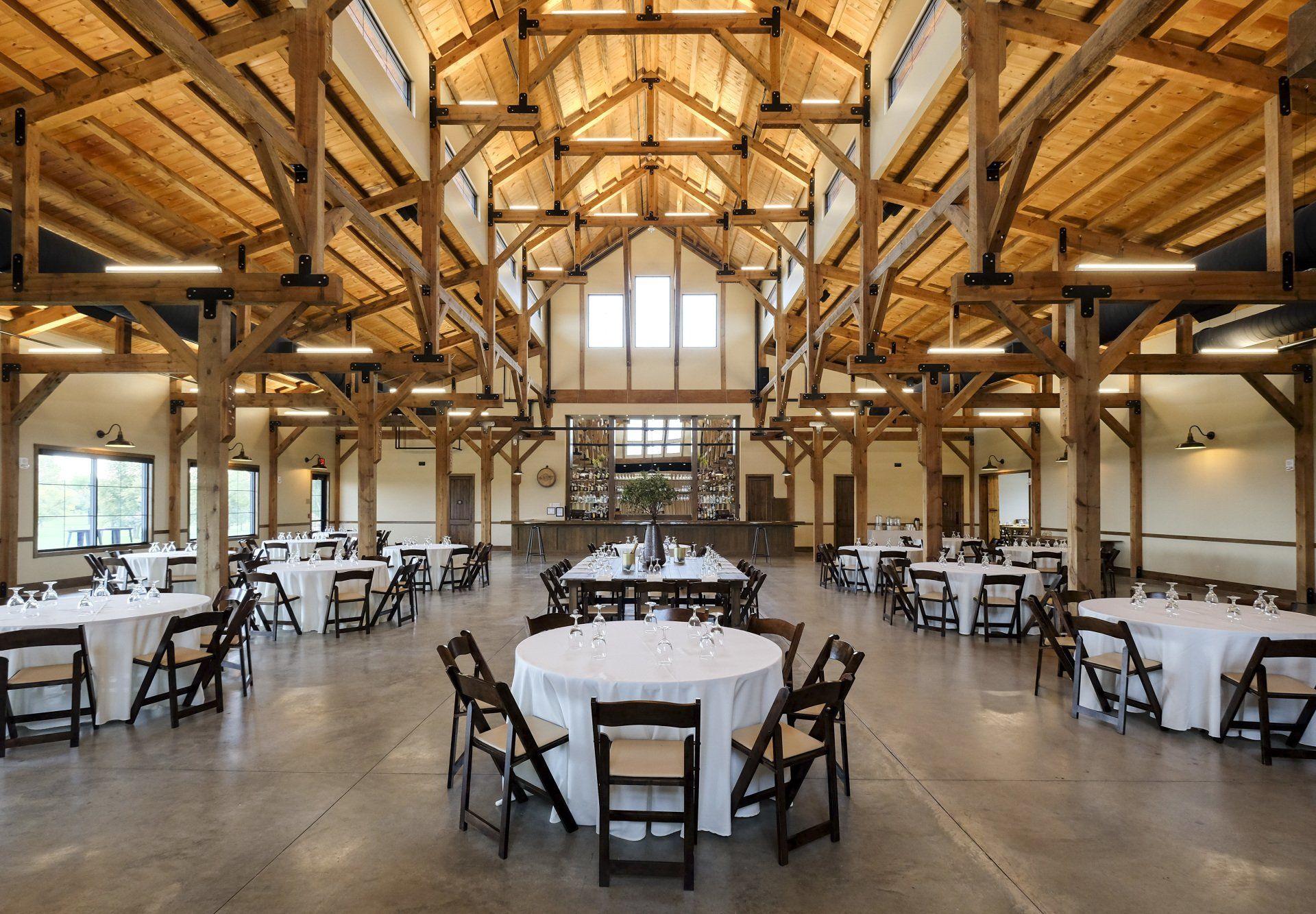 tables, chairs, linens