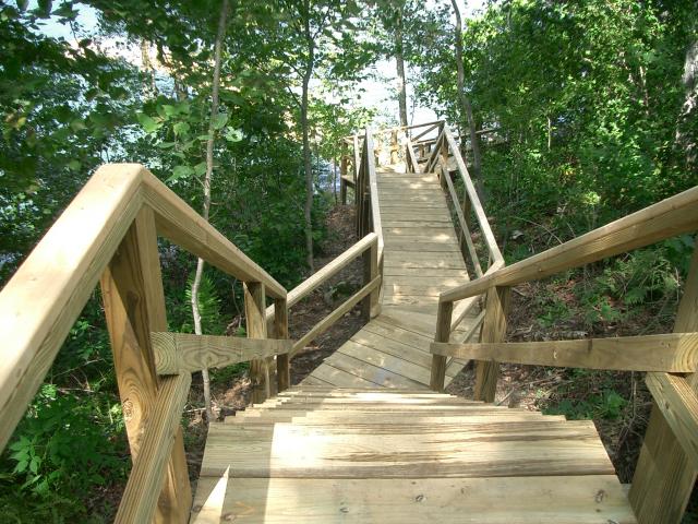 Pier Platforms โ Wooden Stairways Going To Shoreline in Thomaston, ME