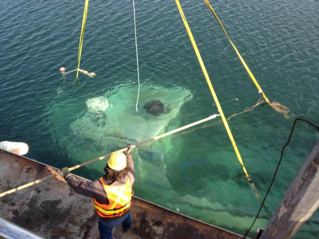 Vessel Recovery — Recovering White Vessel Under The Water in Thomaston, ME