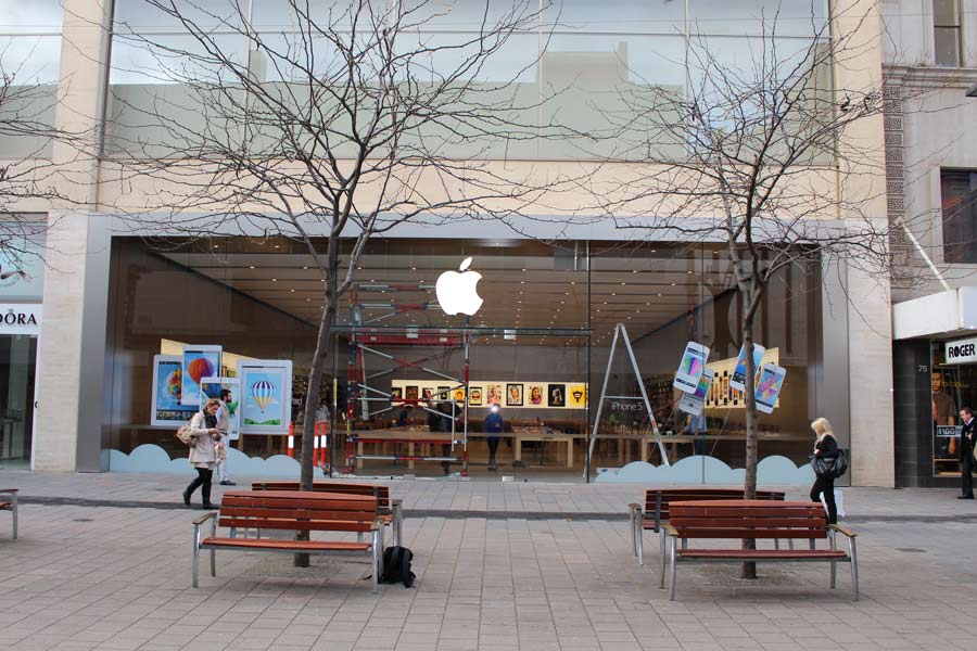 front of apple store