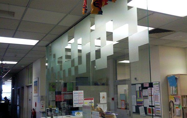frosted design on glass