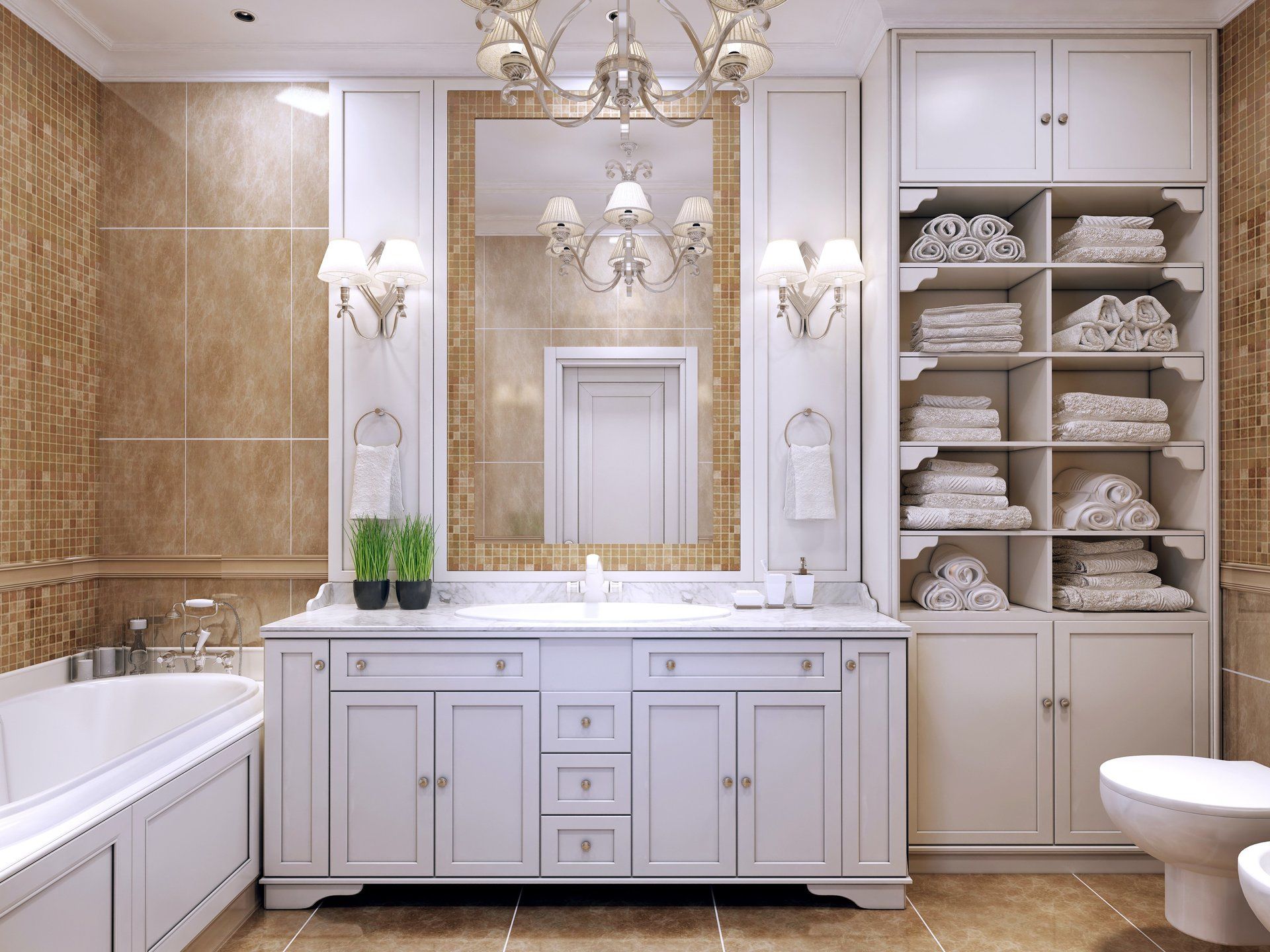 white bathroom cabinet
