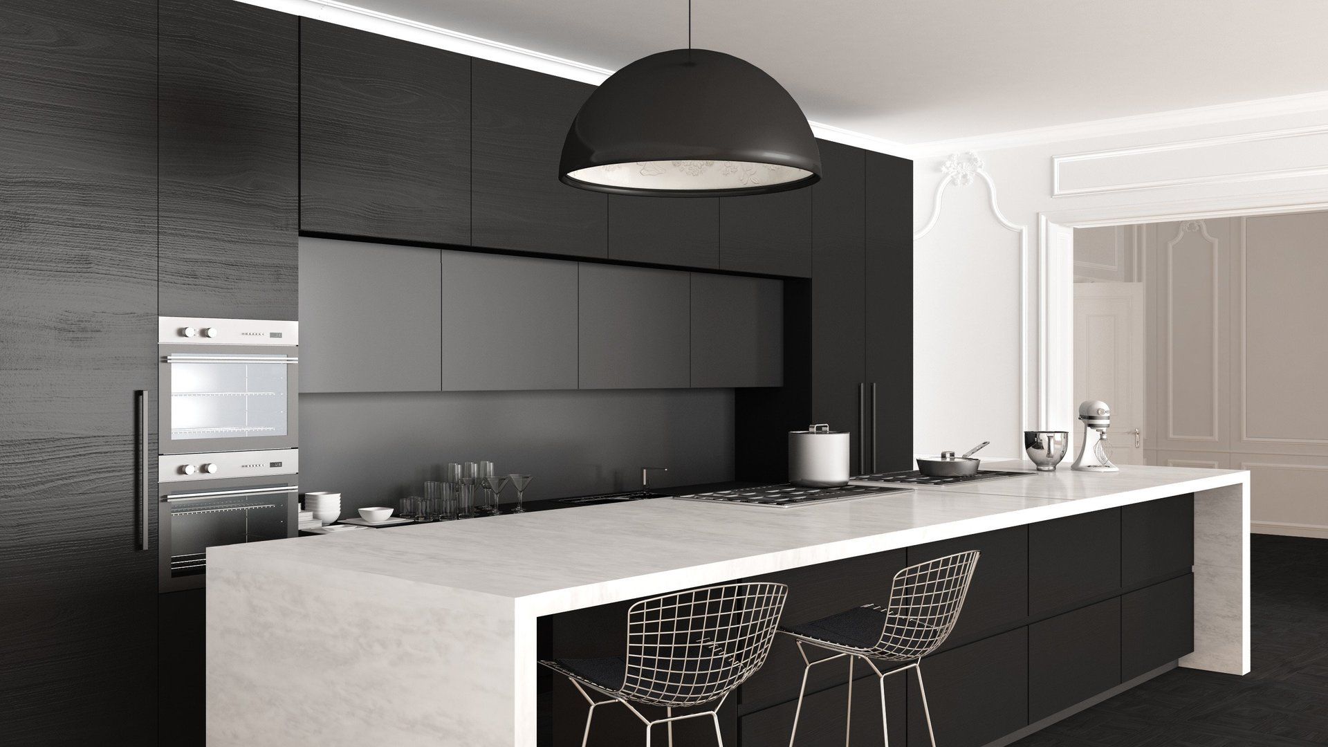 black quartz countertops