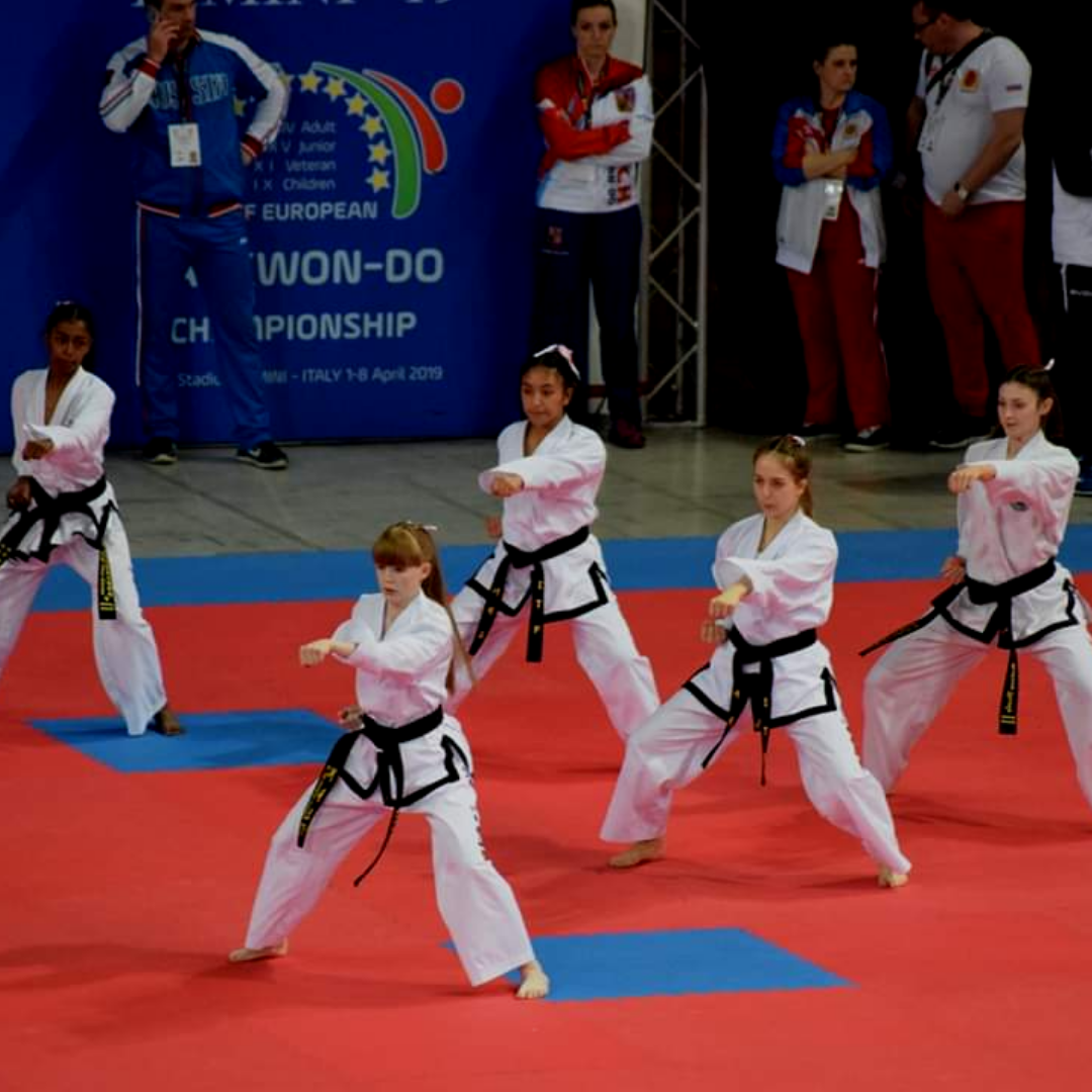 ITF England Junior Female team competing in Team Patterns