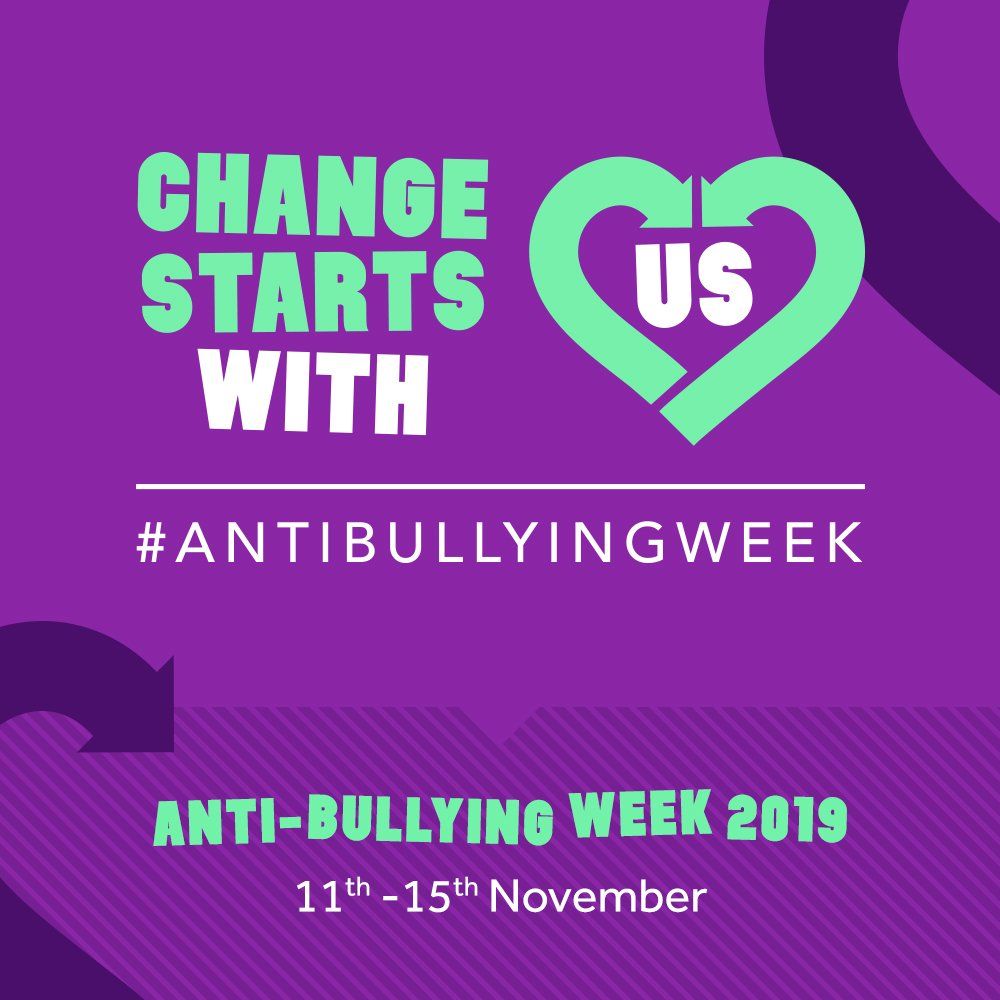 #ChangStartsWithUs Graphic displaying Anti Bullying Week slogan
