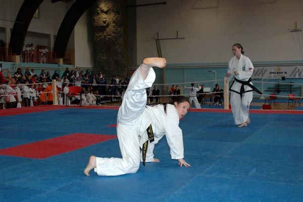 Miss Natalie competing in Patterns at the Euros Martial Artists competing