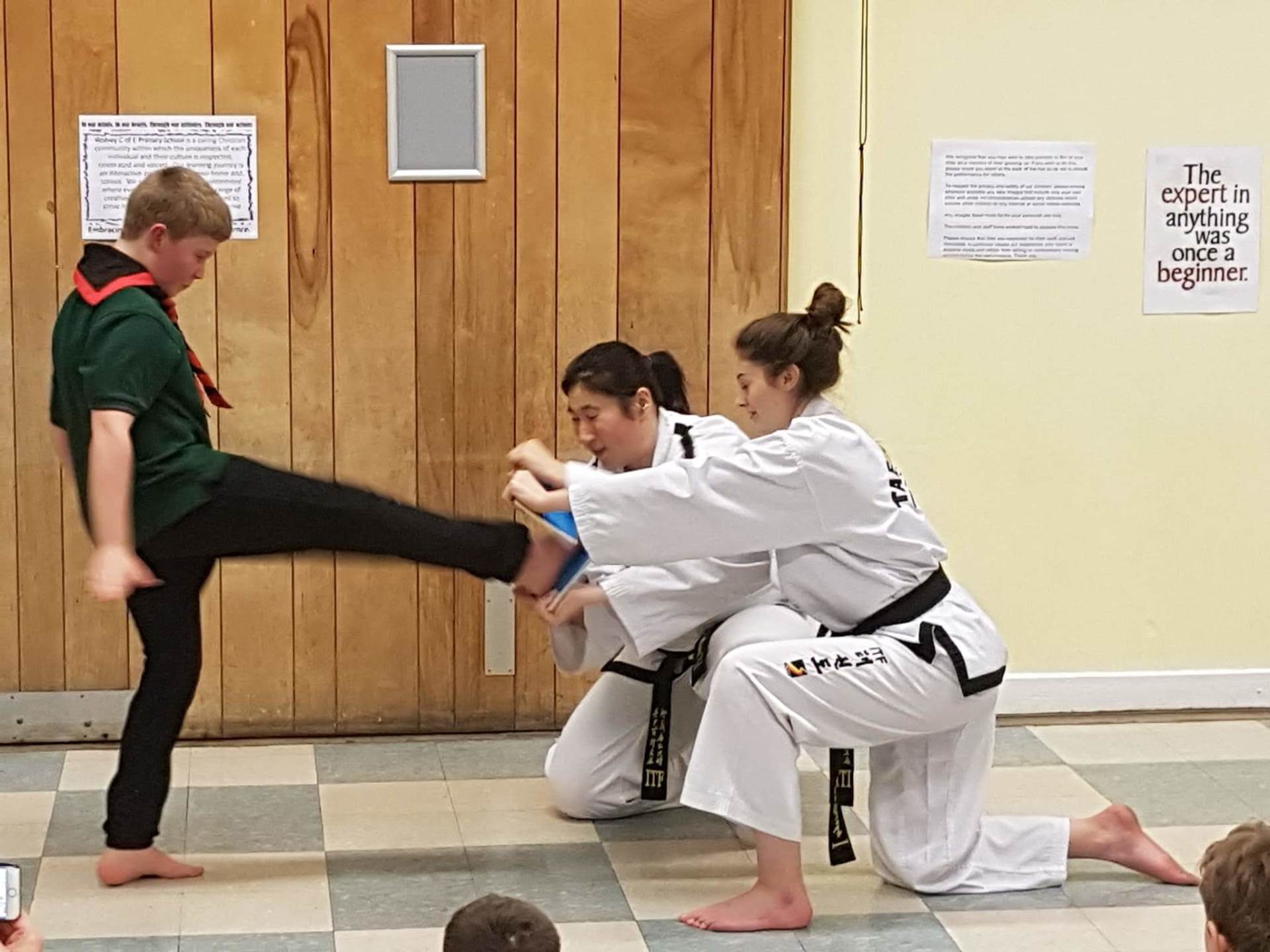 The Scouts successfully breaking with a front snap kick