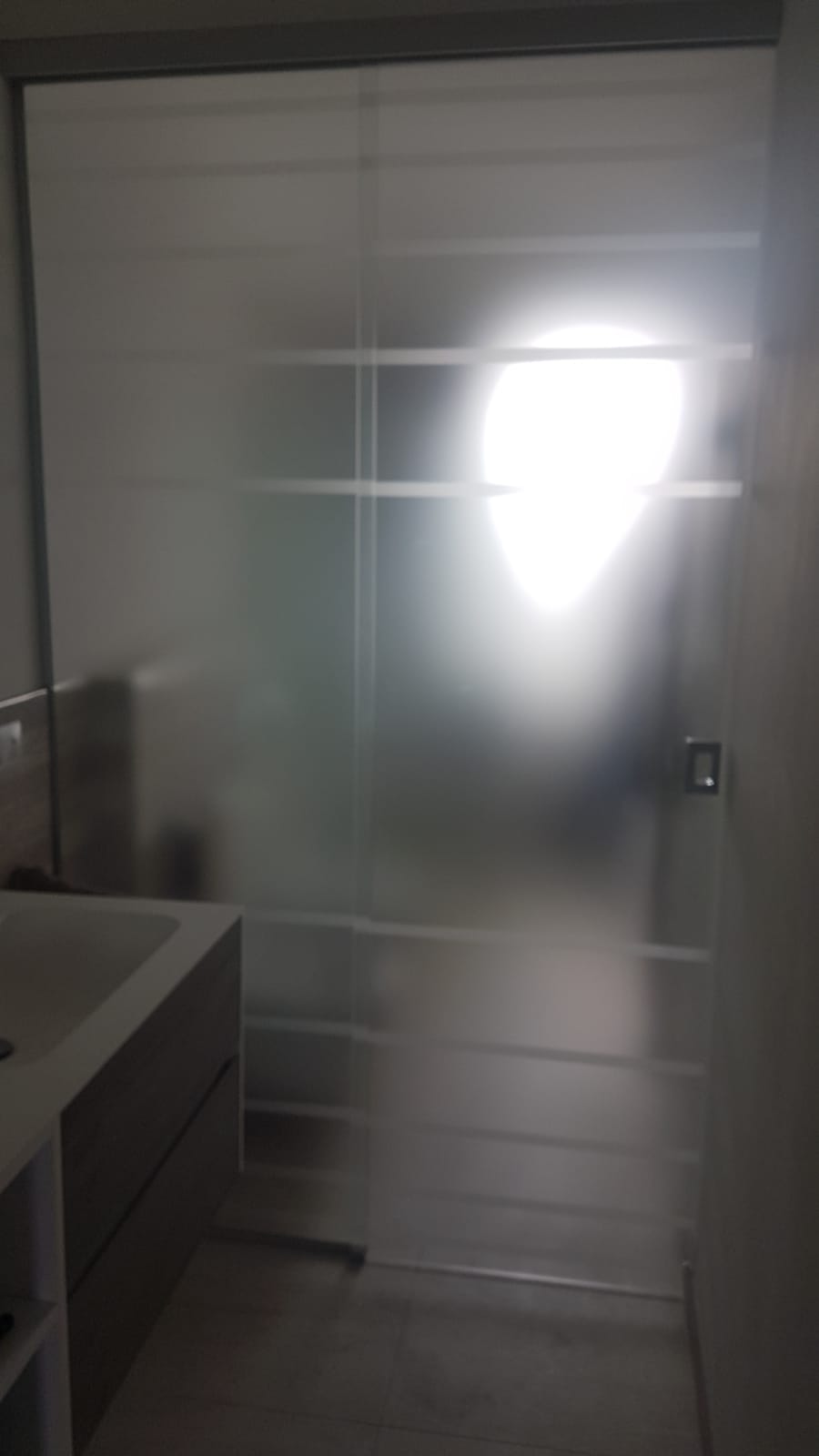porta interna in vetro opaco