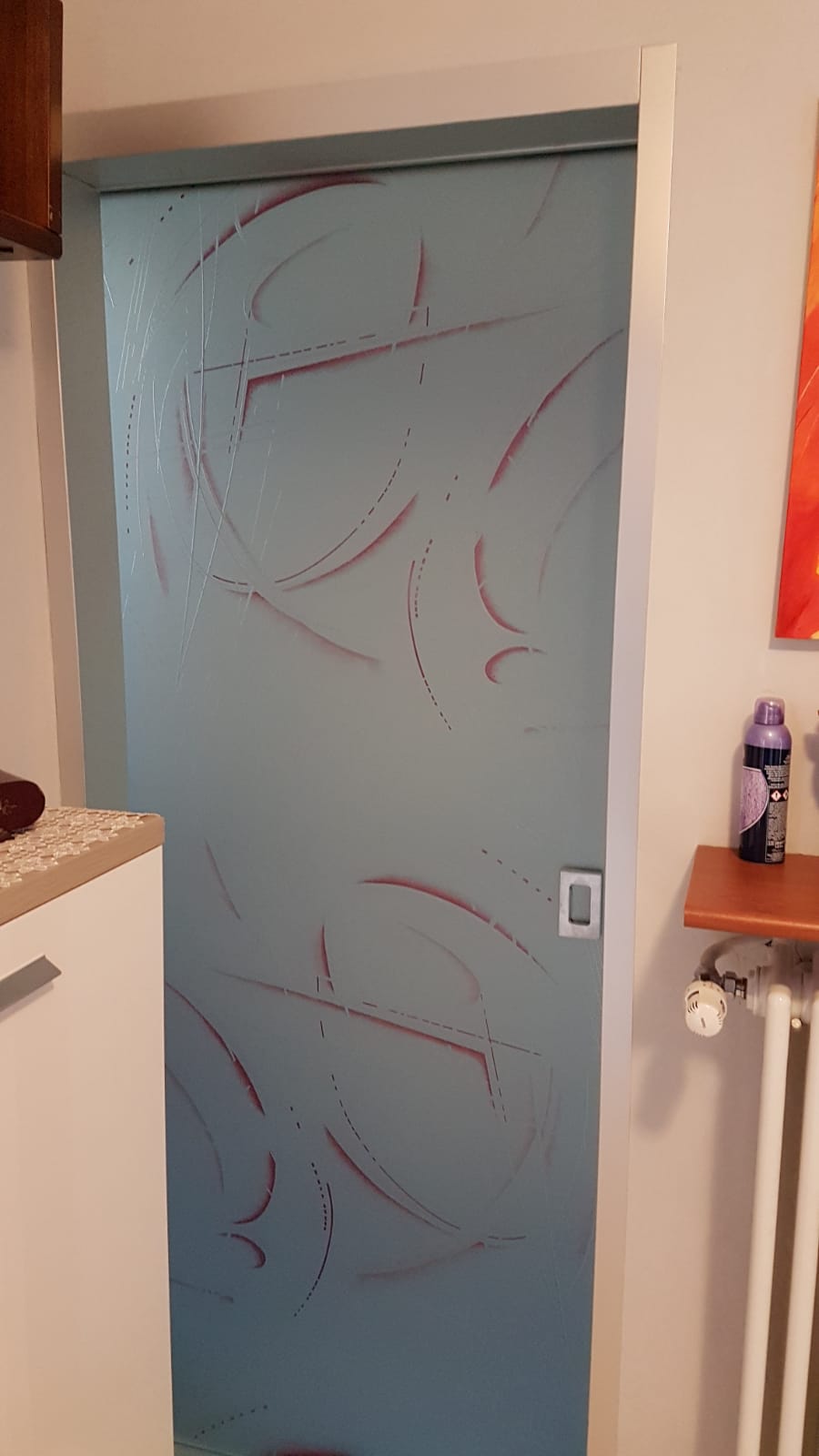 porta di design in vetro per ambienti interni