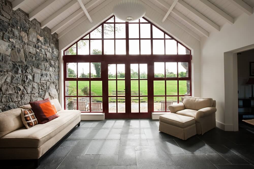 wooden French doors installed