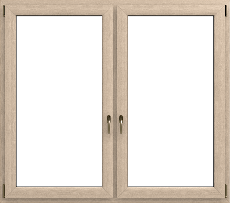 finestra in PVC effetto legno a battente