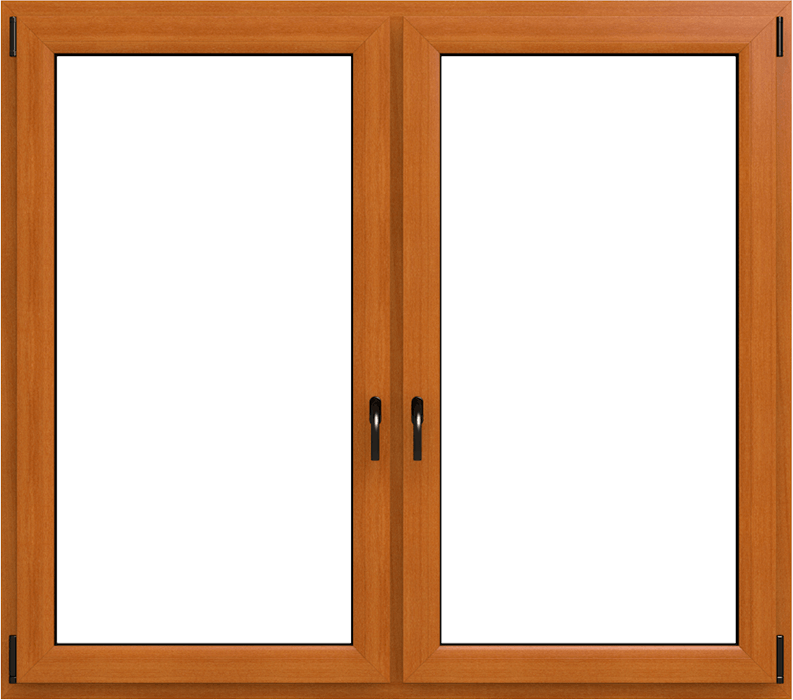 finestra in PVC color legno