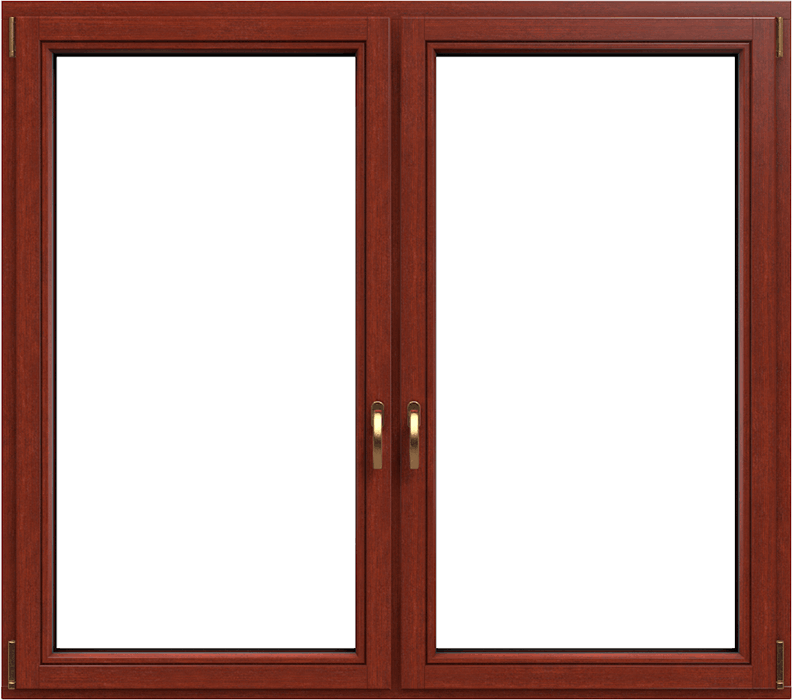 finestra con profilo in legno scuro