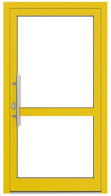 porta in alluminio laccata gialla