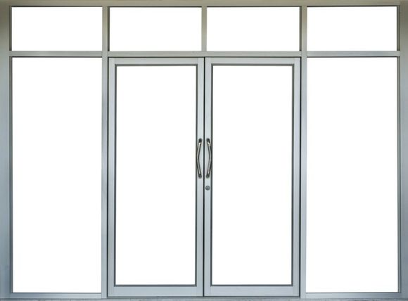 porta a vetri con profilo in alluminio