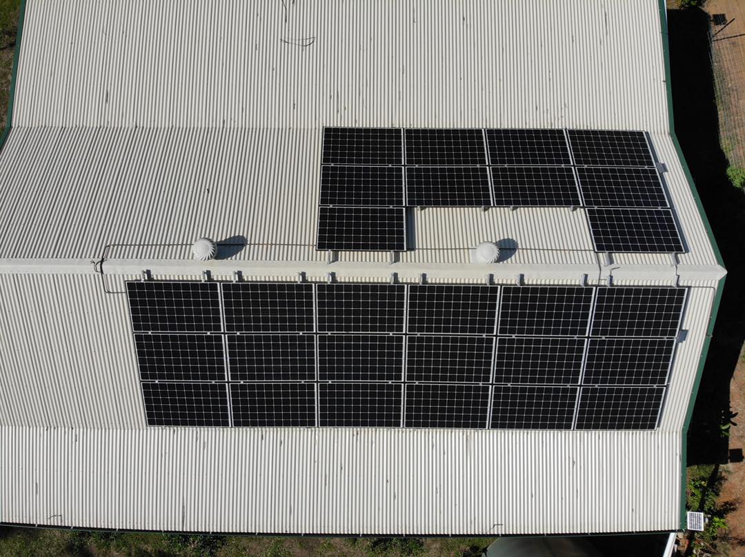 Aerial View of Solar Panel in the Factory — Electrical & Solar in Toowoomba, QLD