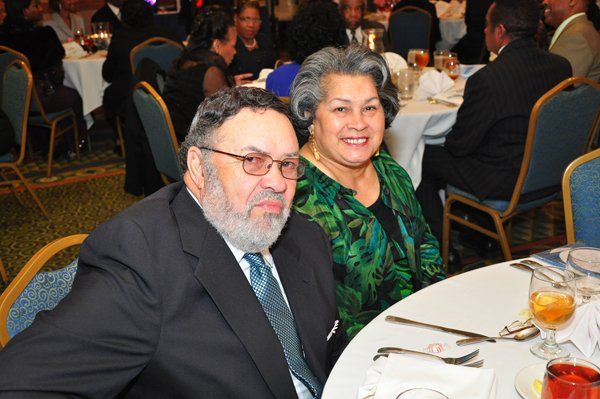 Man and woman at a formal event,