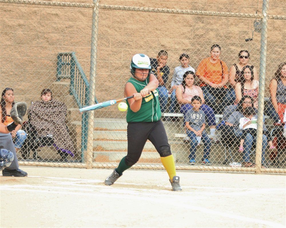 girl playing softball